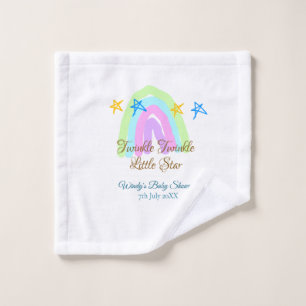 Retro rainbow twinkle twinkle little stars baby sh wash cloth