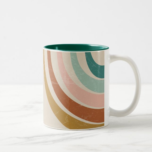 Retro Rainbow Two-Tone Coffee Mug (Right)