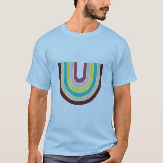 Retro Rainbow U Letter Minimalist Vintage T-Shirt