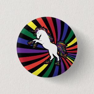 Retro Rainbow Unicorn 3 Cm Round Badge