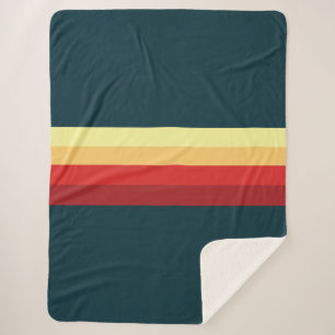 Retro Rainbow vibe warmth multicolor Sherpa Blanket