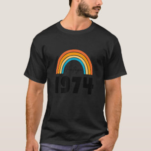 Retro Rainbow Vintage 1974 Birthday Outfit For Men T-Shirt