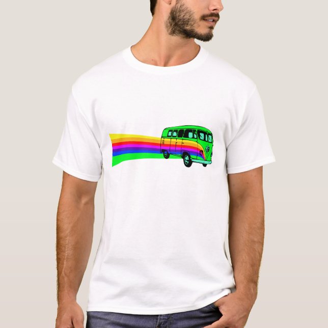 Retro Rainbow Vintage Van T-Shirt (Front)