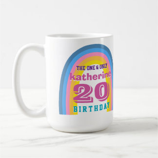 Retro Rainbow Yearly Birthday Coffee Mug