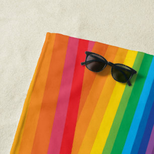 Retro Rainbows Beach Towel