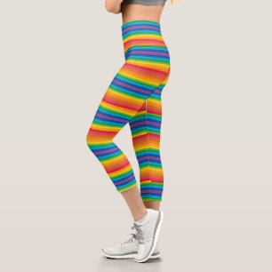 Retro Rainbows High Waisted Capri Leggings
