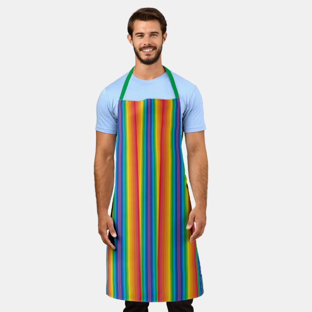 Retro Rainbows Large Apron (Worn)