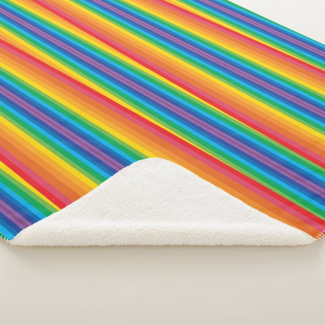 Retro Rainbows Sherpa Blanket (3 Sizes) (3/4)
