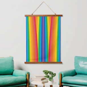 Retro Rainbows Wood Topped Tapestry