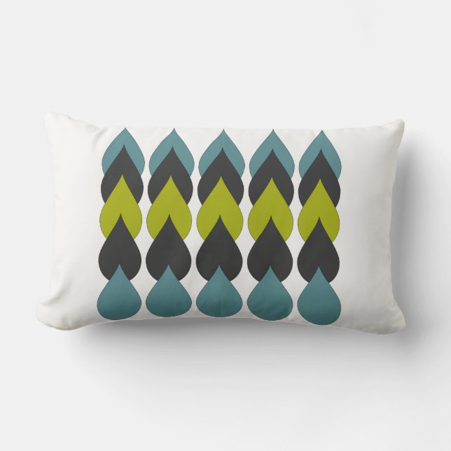 Retro Raindrops5 Lumbar Cushion (Front)