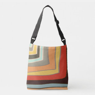 Retro Random Colour Block Angles Crossbody Bag