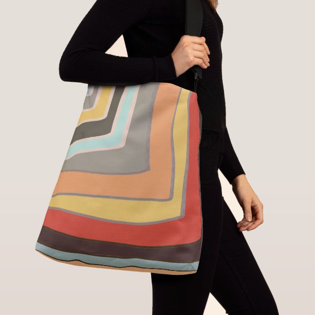 Retro Random Colour Block Angles  Crossbody Bag (Close Up)