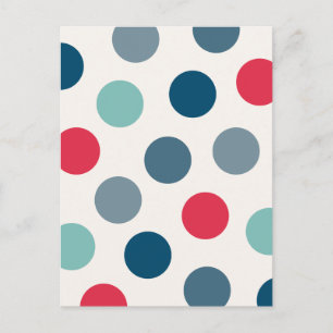 Retro Random Polka Dots Postcard