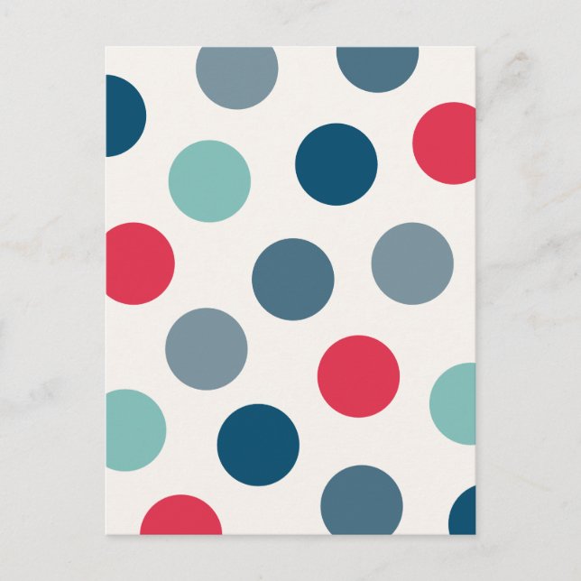 Retro Random Polka Dots Postcard (Front)