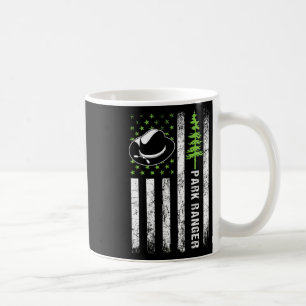 Retro Ranger Park Usa America Flag Forest Nature F Coffee Mug