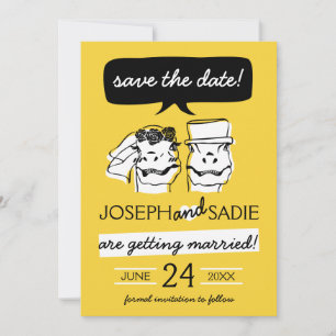 Retro Raptor Save the Date Card