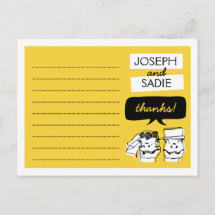 Retro Raptors Wedding Thank You Card