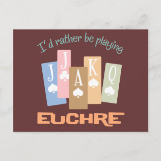 Retro Rather Play Euchre Postcard