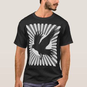 Retro Raven Aesthetic Japanese Black Crow  T-Shirt