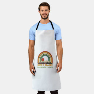 Retro Reader Teaching the Classics Vintage 70s Apron