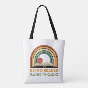 Retro Reader Teaching the Classics Vintage 70s Tote Bag