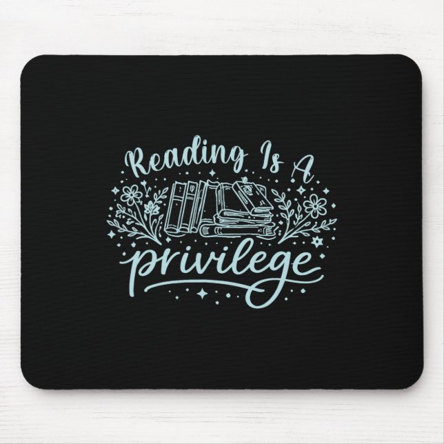 Retro Reading Is A Privilege Reading Teacher Litre Mouse Pad (Front)