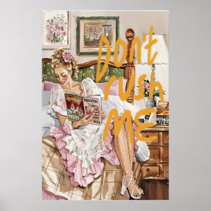 Retro Reading Woman Art Print Vintage Feminine
