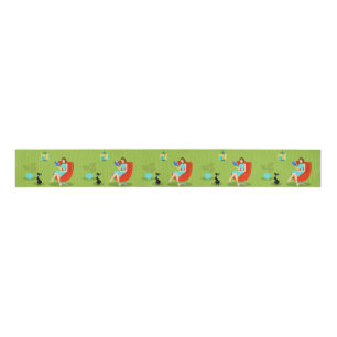 Retro Reading Woman Grosgrain Ribbon