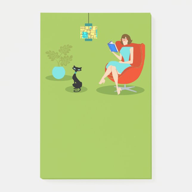Retro Reading Woman Post-It Notes (Front)