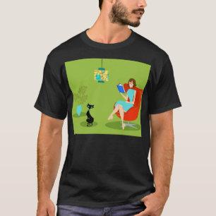 Retro Reading Woman T-Shirt