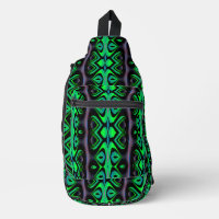 Retro Recap Island Totem Green Print Cut Sew Bag