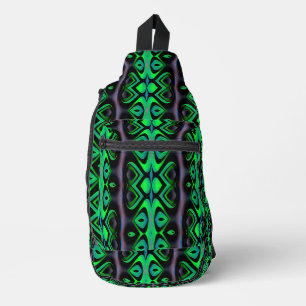 Retro Recap Island Totem Green Print Cut Sew Bag