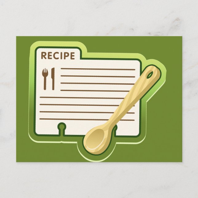 Retro Recipe Card Kitchen Tools Striped (Front)