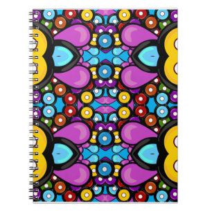 Retro Record Abstract Art Fun Pattern Design Notebook