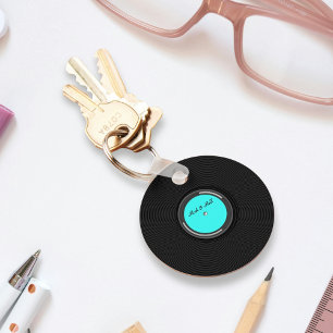 Retro Record Album Custom Label  Key Ring