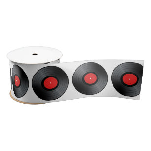 Retro Record Album Pattern Satin Ribbon