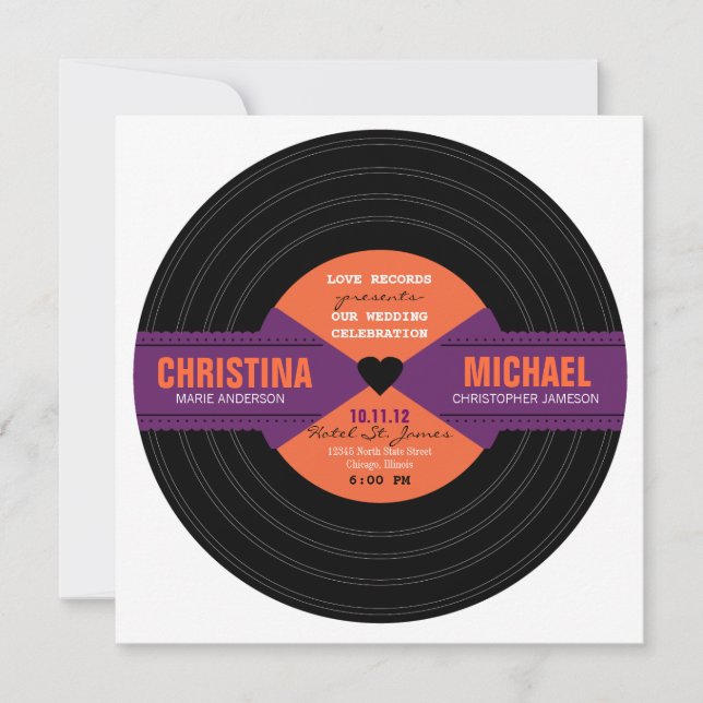 Retro Record Invitation (Front)