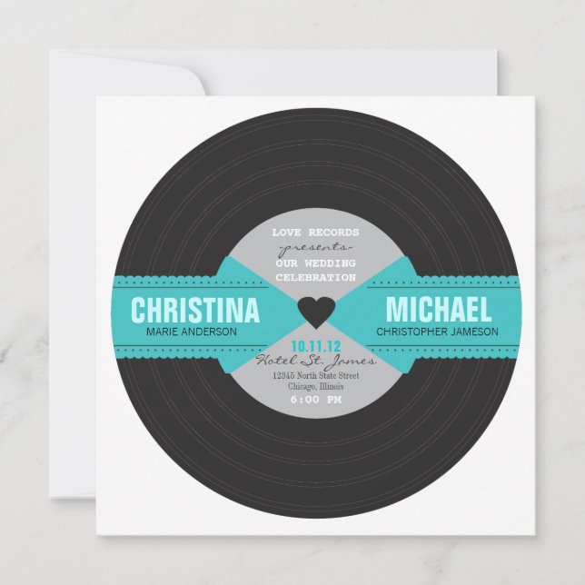 Retro Record Invitation (Front)