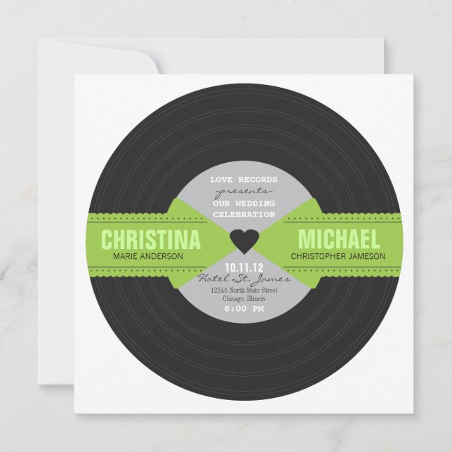 Retro Record Invitation (Front)