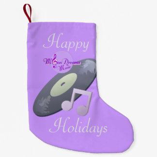 Retro Record Purple Christmas Stocking