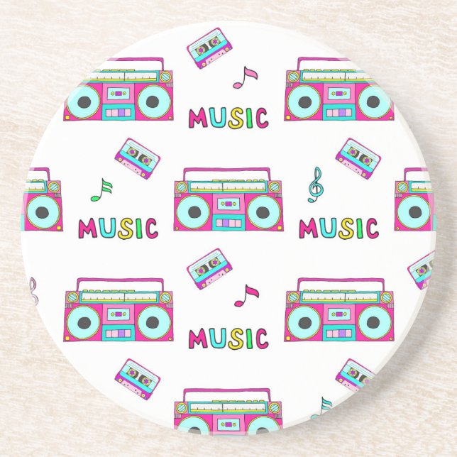 Retro Recorder Tape Seamless Coaster (Front)