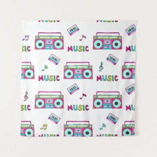 Retro Recorder Tape Seamless Tapestry