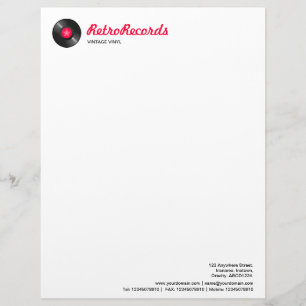 Retro Records Custom Letterhead