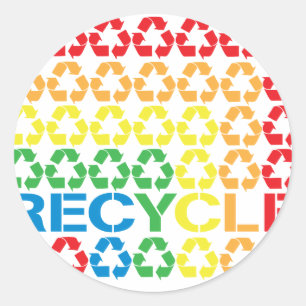 retro recycle classic round sticker