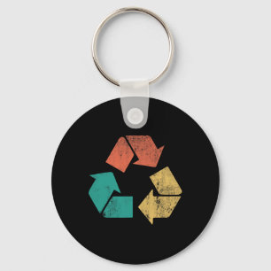 Retro Recycle Logo Protect Nature Earth Day Men Wo Key Ring