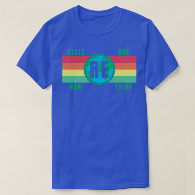 Retro Recycle Reuse Renew Rethink T-Shirt (Design Front)