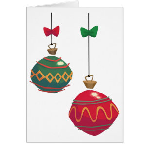 Retro Red and Green Christmas Ornaments