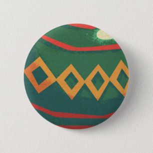 Retro Red and Green Christmas Ornaments 6 Cm Round Badge
