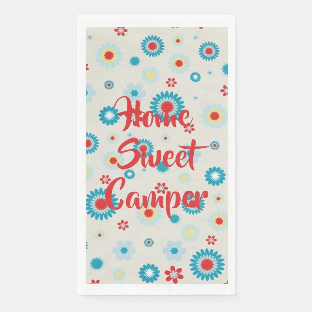 Retro Red and Teal Camper Napkin (Front)