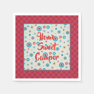 Retro Red and Teal Camper Napkin